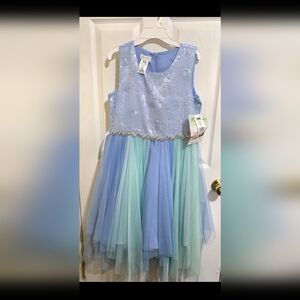 Bonne Jean Girls Pastel Tulle Dress, Blue Mint Ombre